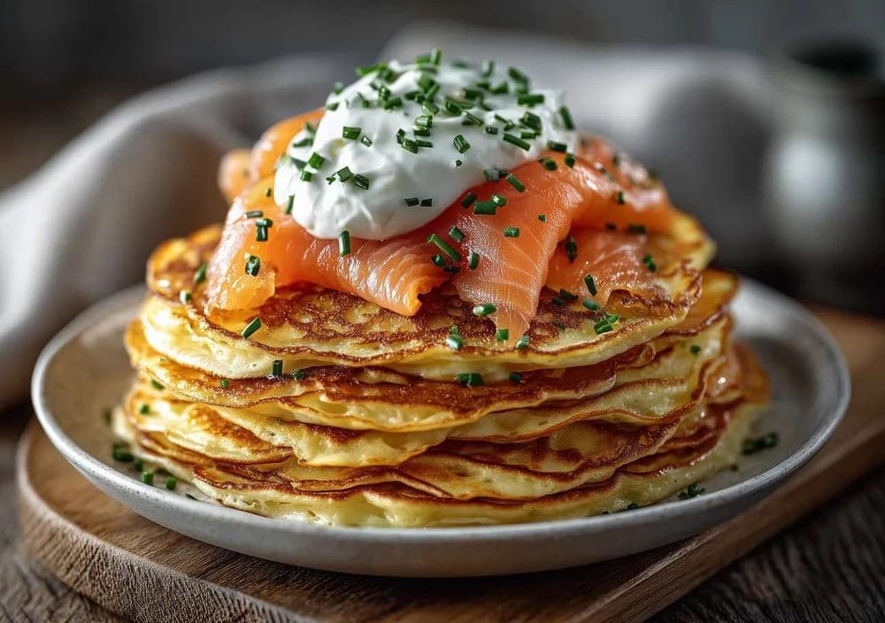 Savory Pancakes with Smoked Salmon
